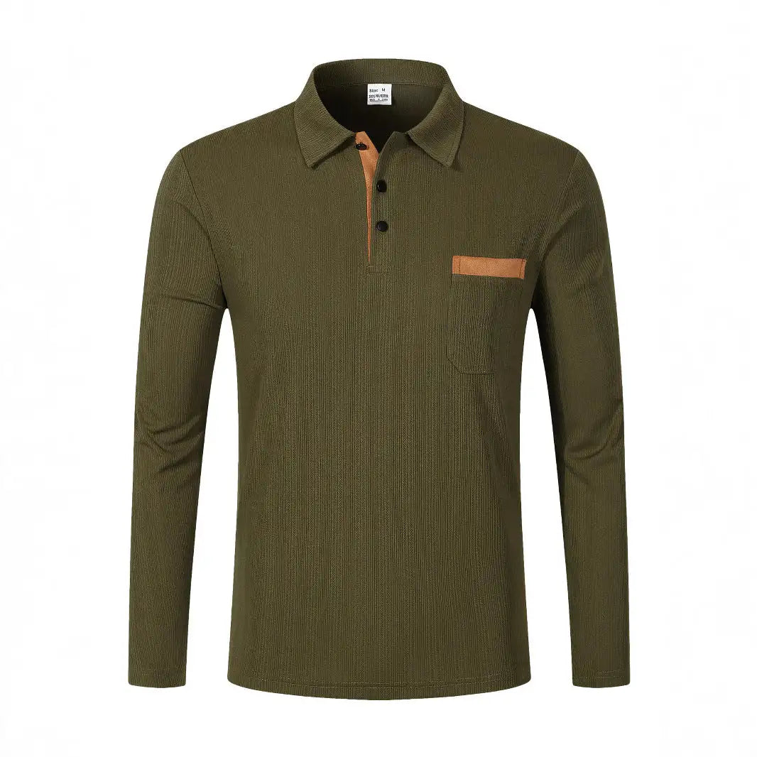 Sports Long Sleeve Lapel Men's Polo Shirt - Lootquake