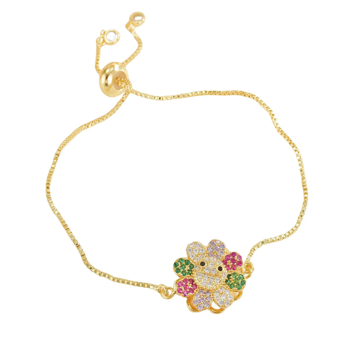 Simple Rotatable Flower Color-preserving Pure Copper Gold-plated Bracelet - Lootquake