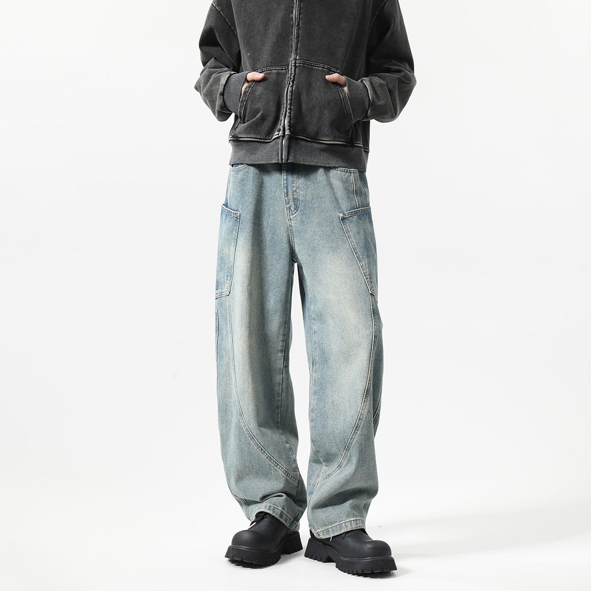 New Men's Matchet Pants Stitching Three-dimensional Design Trousers - Lootquake