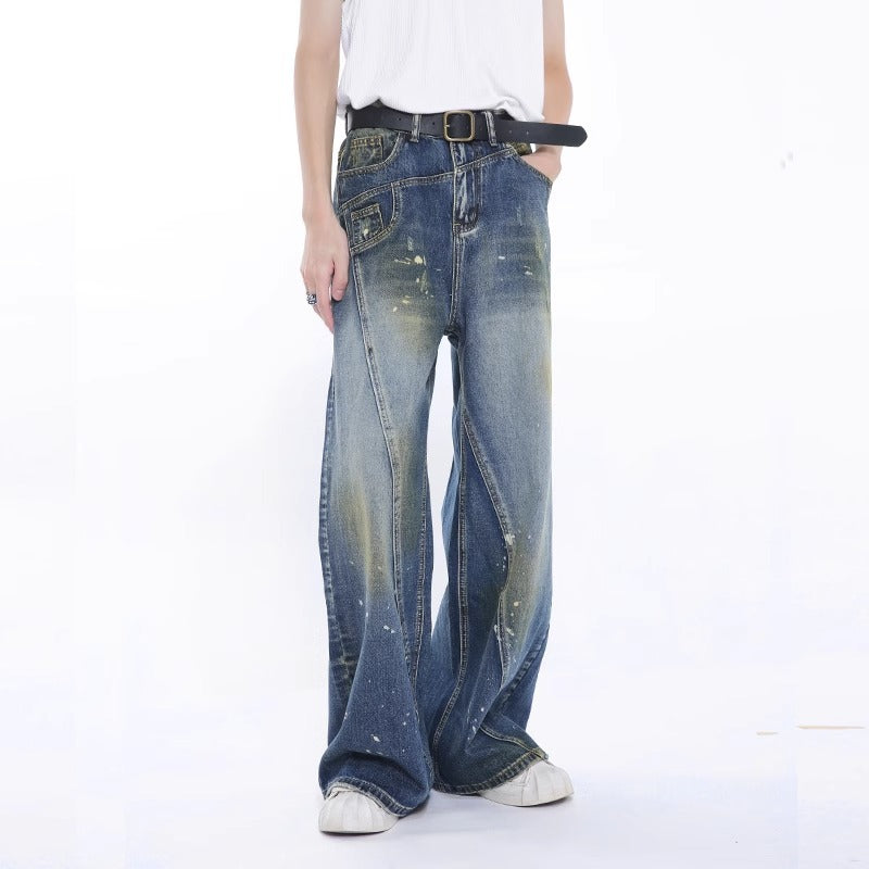 Fashion Brand Personalized Three-dimensional Cut Stitching Jeans Men - Lootquake