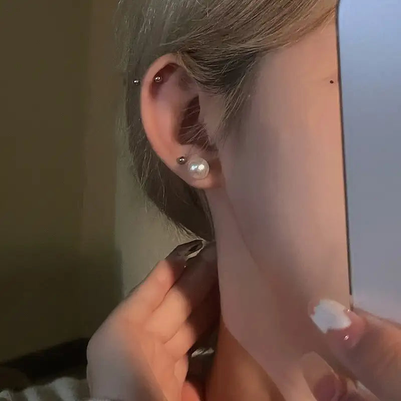 Fashion Personalized Zircon Heart Pearl Earrings Women - Lootquake