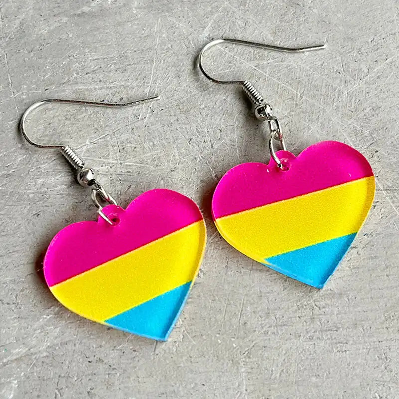 Rainbow Geometric Simple Multi-color Love Heart - Lootquake