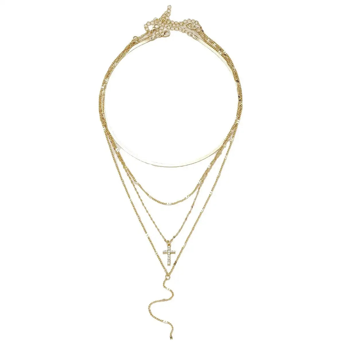 Fashion Special-interest Vintage Cross Pendant Clavicle Chain Multi-layer - Lootquake