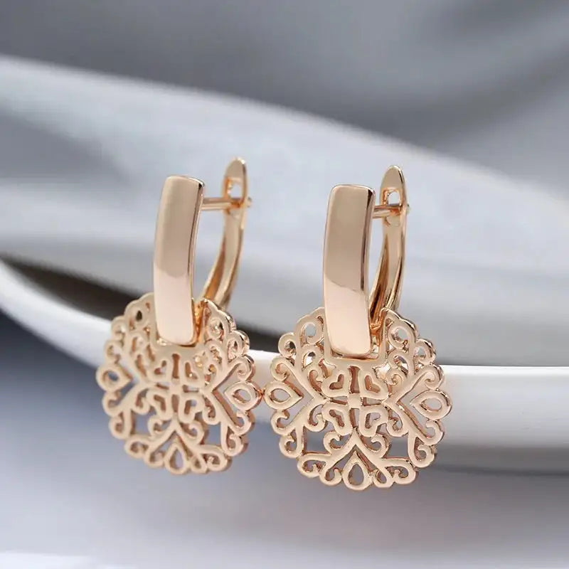 Fashionable Rose Gold Real Gold Plated Earrings - Lootquake