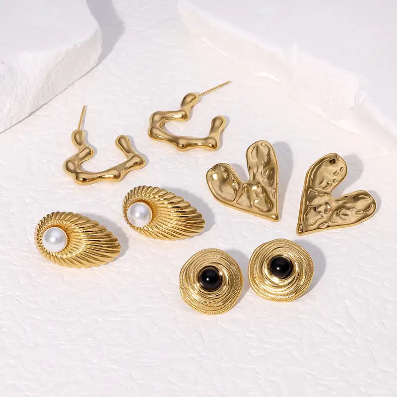 Simple Temperament Stainless Steel Studs 18K Gold Plating Does Not Fade - Lootquake