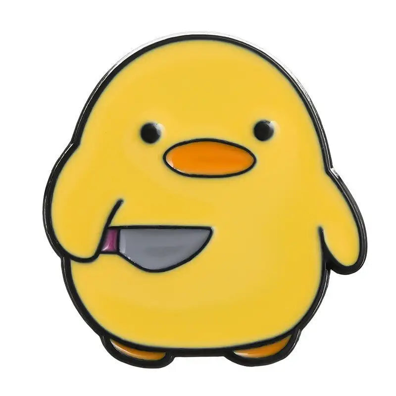 Flame Frog Small Yellow Duck Frog Shape Irregular Alloy Brooch - Lootquake