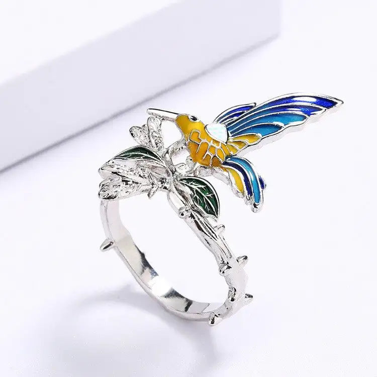 Europe And America Creative Hummingbird Ring - Lootquake