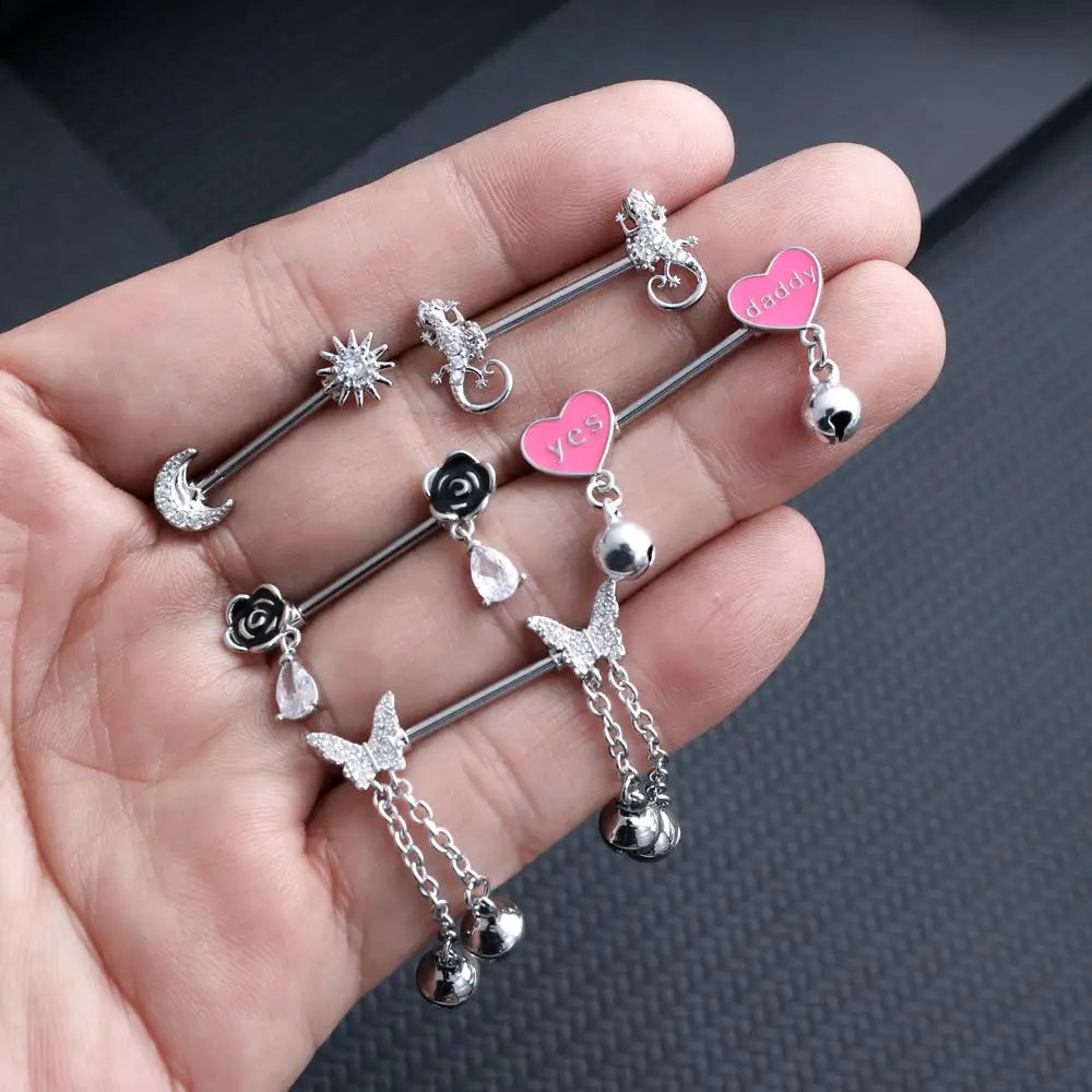 Fashion Zircon Adhesive Nail Piercing Jewelry - Lootquake