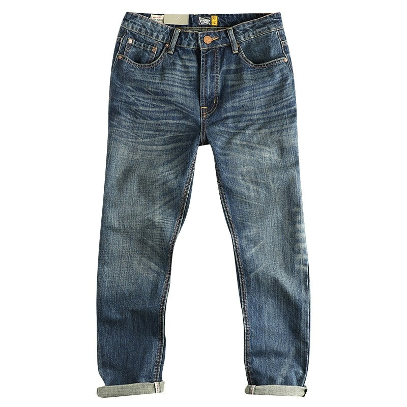 Men's Casual Retro Pocket Straight Jeans - Lootquake