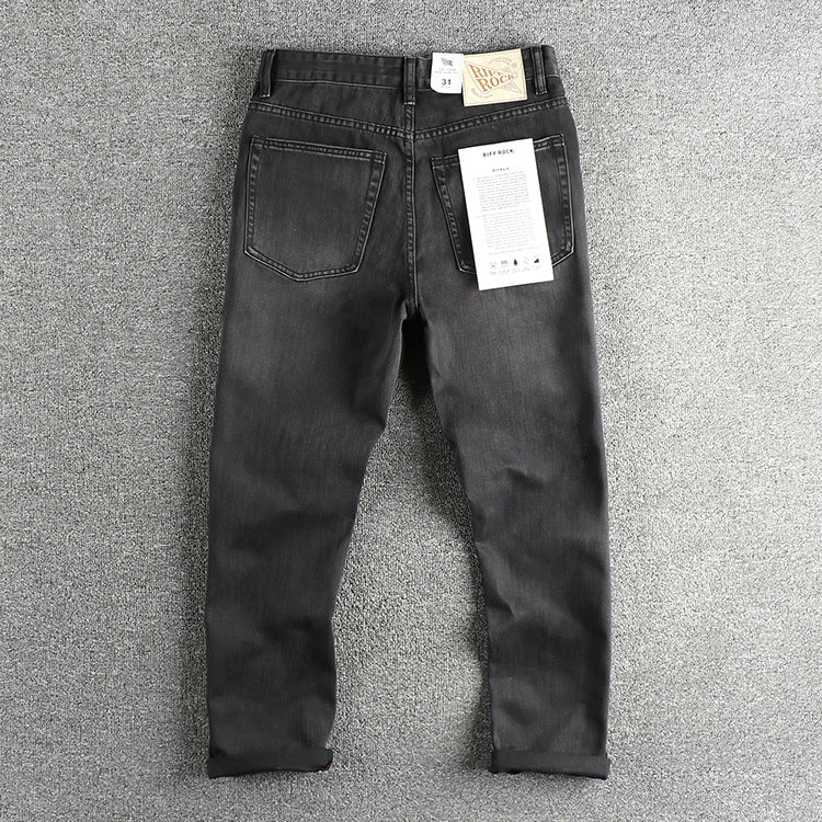 Fashion American Washed Black Gray Jeans Men - Lootquake