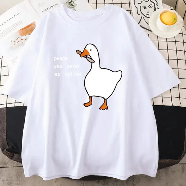 Summer Pure Cotton Cartoon Duck Men's Fashion T-shirt - Lootquake