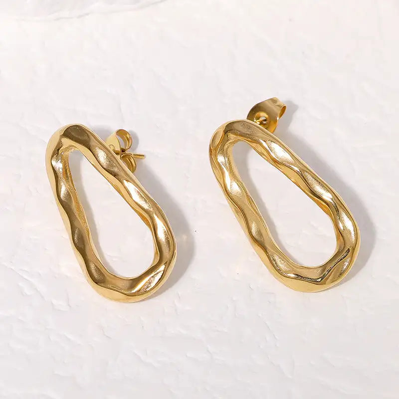 Simple Temperament Stainless Steel Studs 18K Gold Plating Does Not Fade - Lootquake
