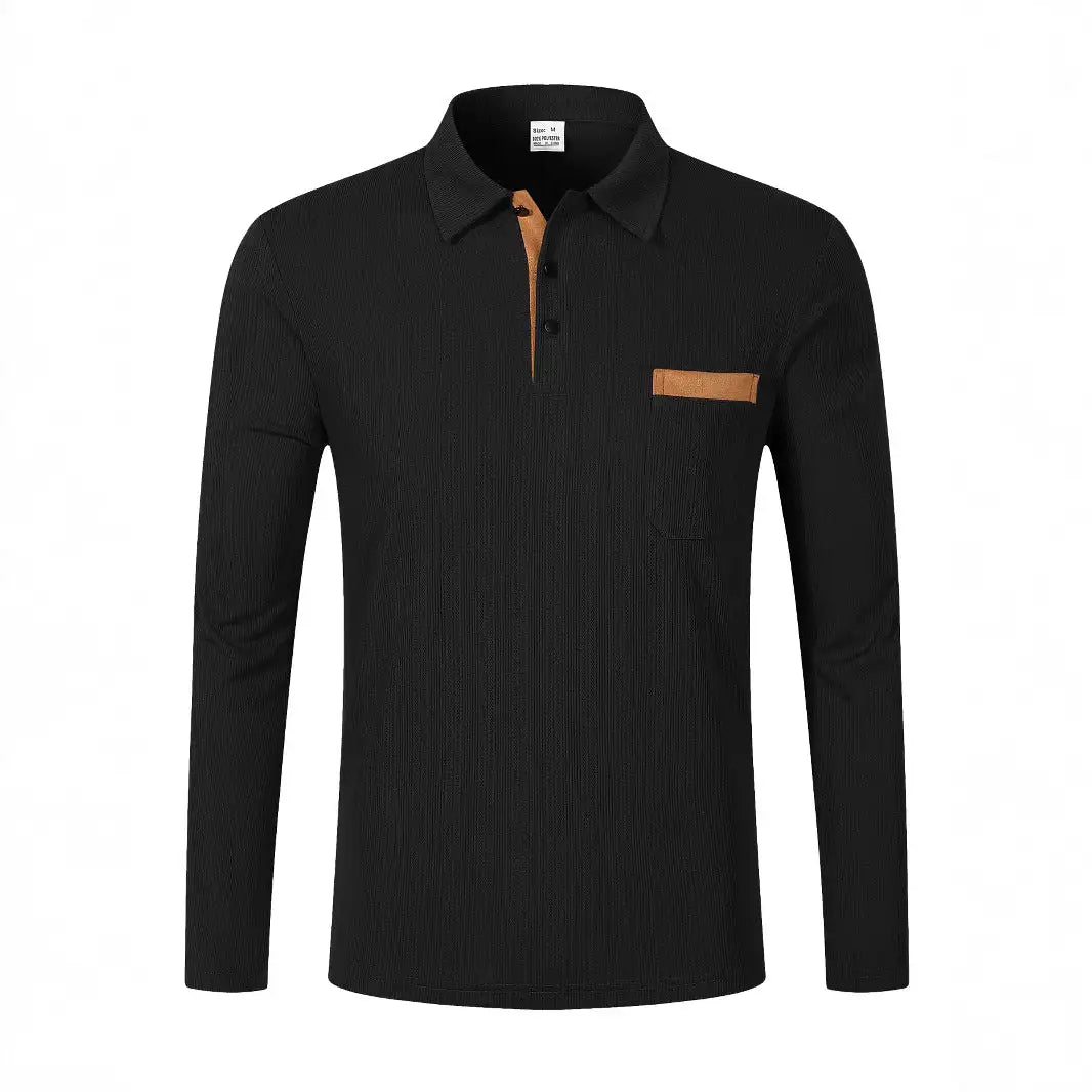 Sports Long Sleeve Lapel Men's Polo Shirt - Lootquake