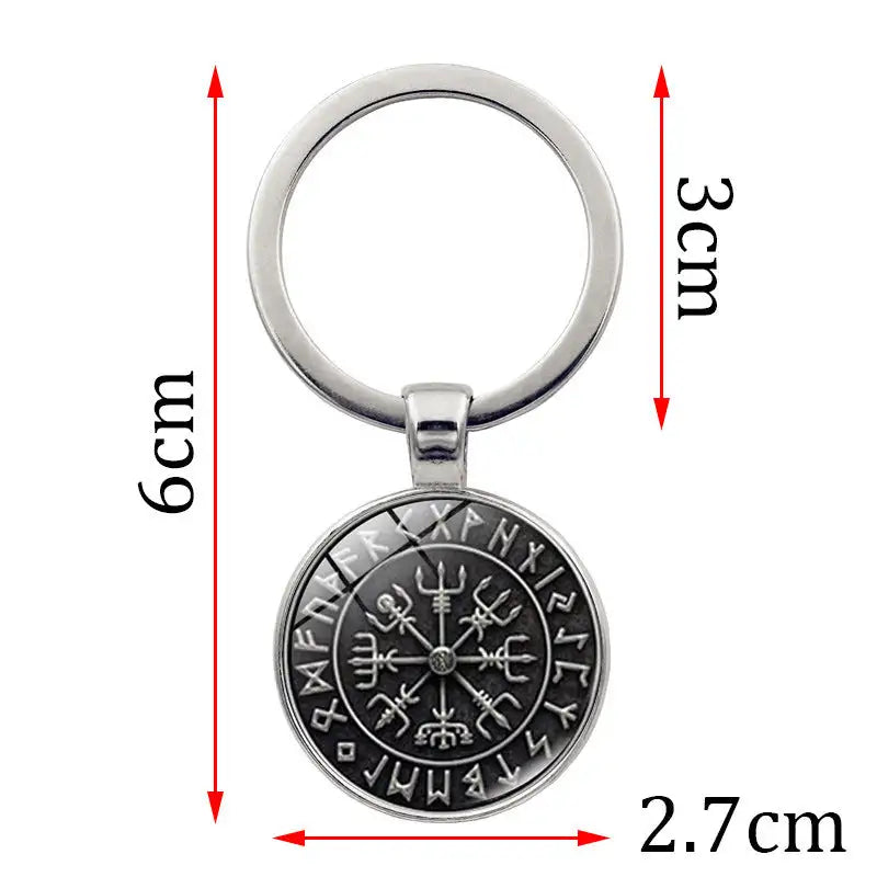 Nordic Viking Compass Pattern Keychain Pendant - Lootquake