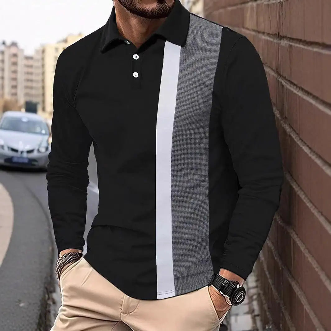 Men's Button Casual Slim Lapel 3D Printed Long Sleeve - Lootquake