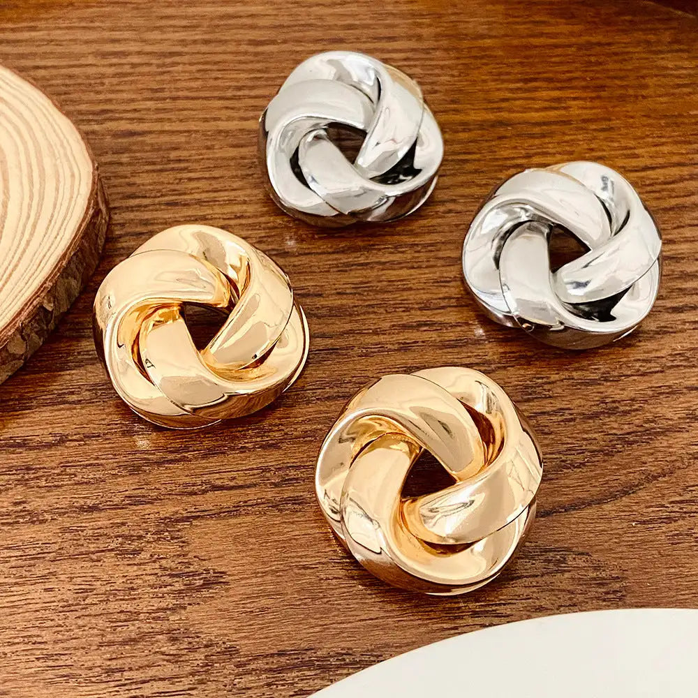 All-match Twisted Alloy Stud Earrings For Women - Lootquake