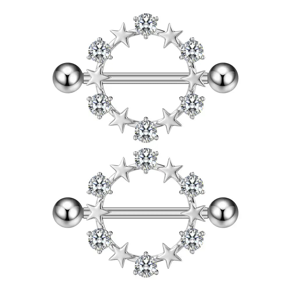 Fashion Zircon Adhesive Nail Piercing Jewelry - Lootquake