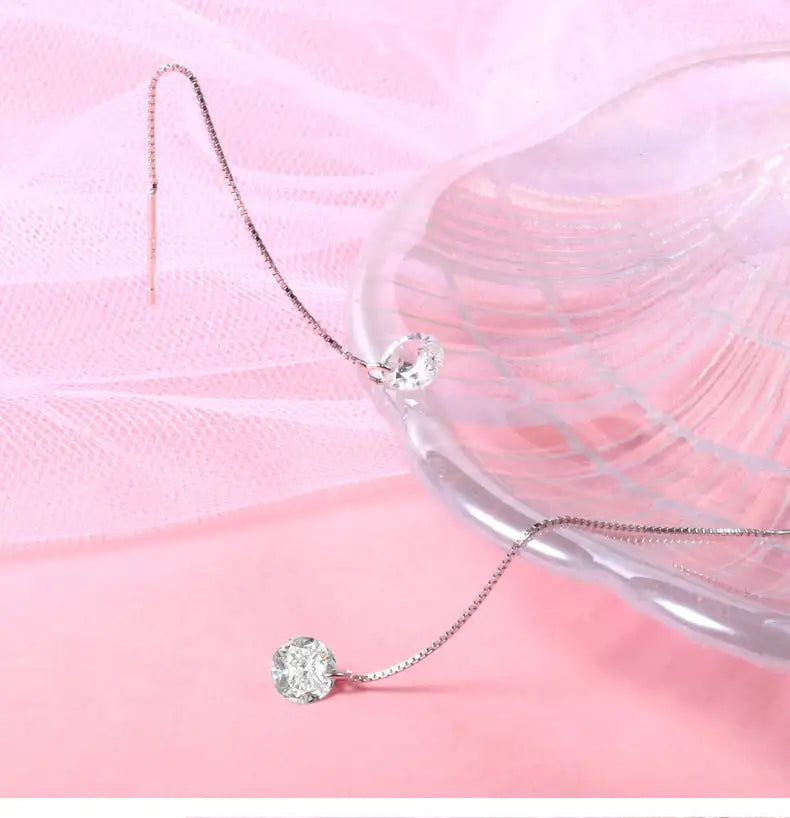 S925 Silver Crystal Zircon Earrings Love Red Diamond - Lootquake