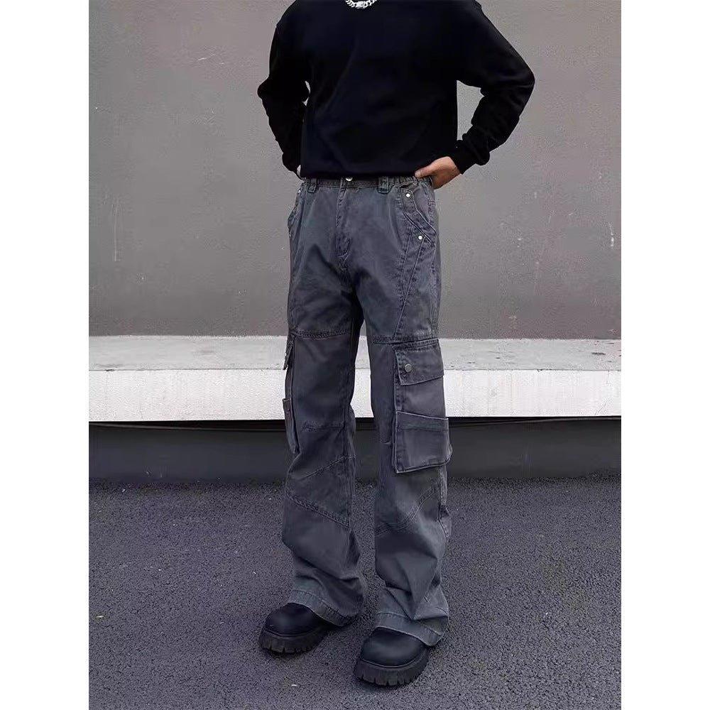 Retro Street Large Workwear With Pocket Casual Pants - Lootquake