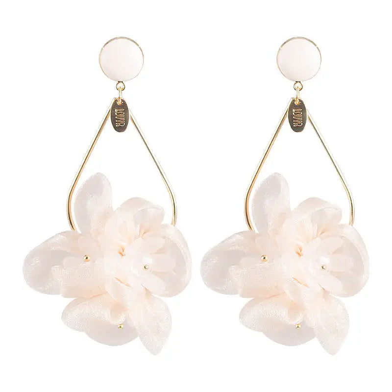 Fashion Flower Fabric Art Earrings Fairy - Lootquake