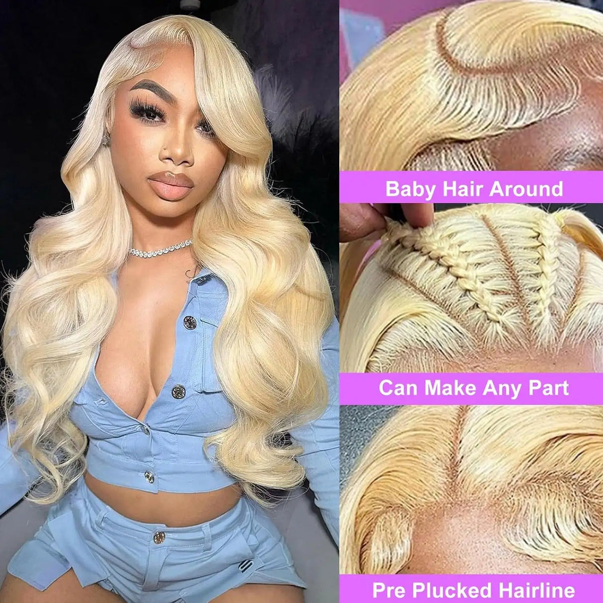Former LACE Head Cap LACE FRONTAL WIG13x4 Straight 613 BLONDE Straight Hair - Lootquake