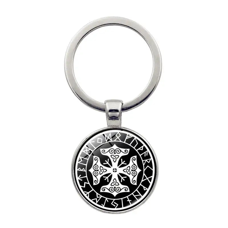 Nordic Viking Compass Pattern Keychain Pendant - Lootquake