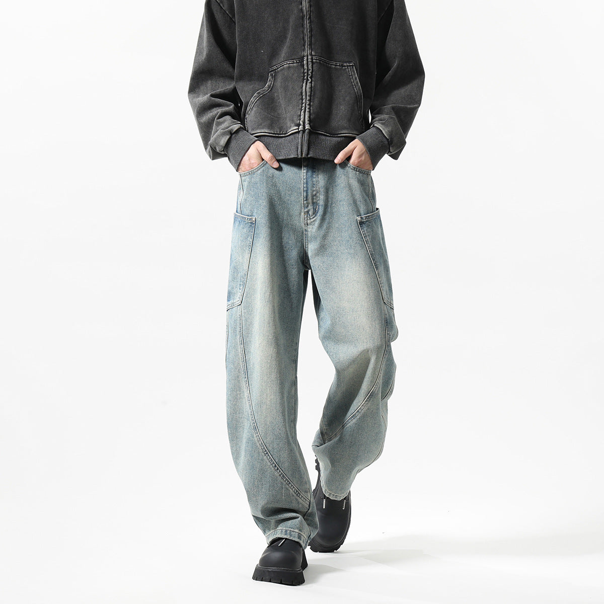 New Men's Matchet Pants Stitching Three-dimensional Design Trousers - Lootquake