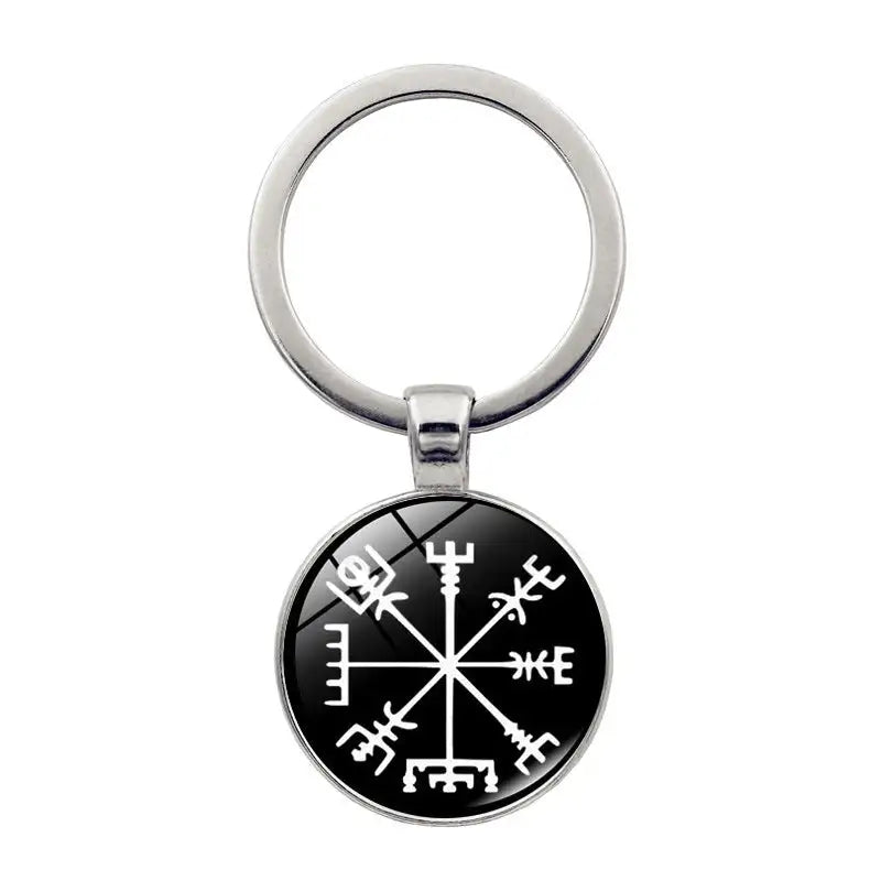 Nordic Viking Compass Pattern Keychain Pendant - Lootquake