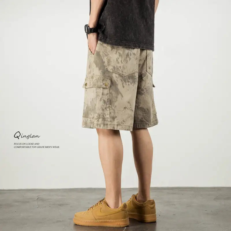 Men's Loose Desert Camouflage Denim Shorts - Lootquake