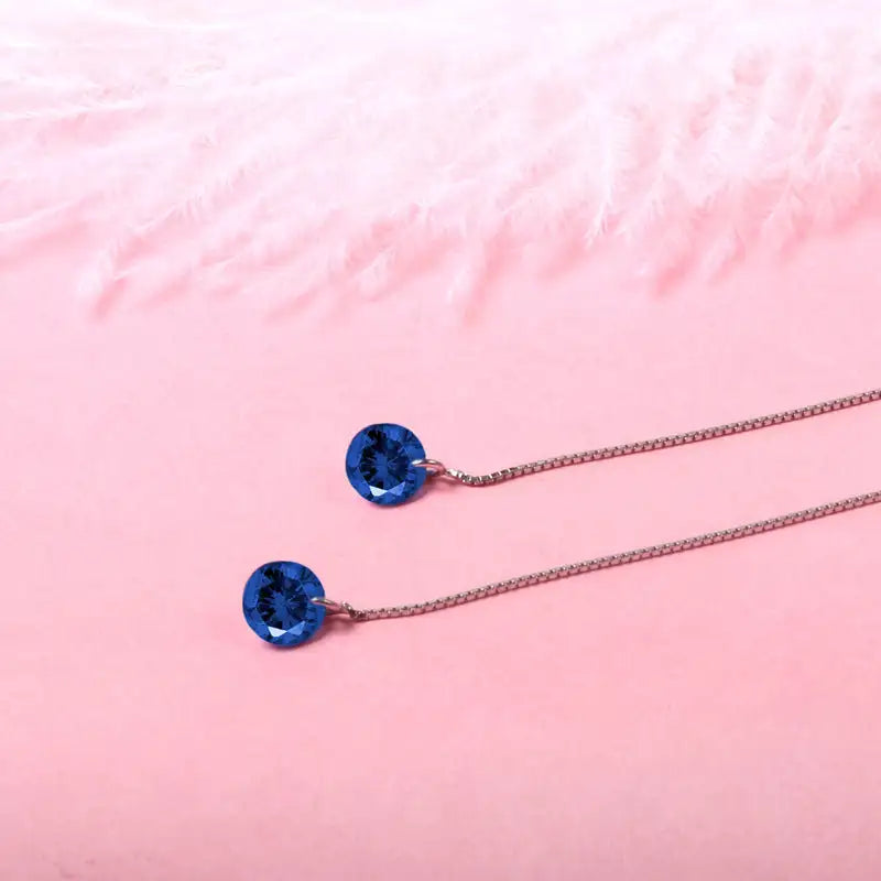 S925 Silver Crystal Zircon Earrings Love Red Diamond - Lootquake