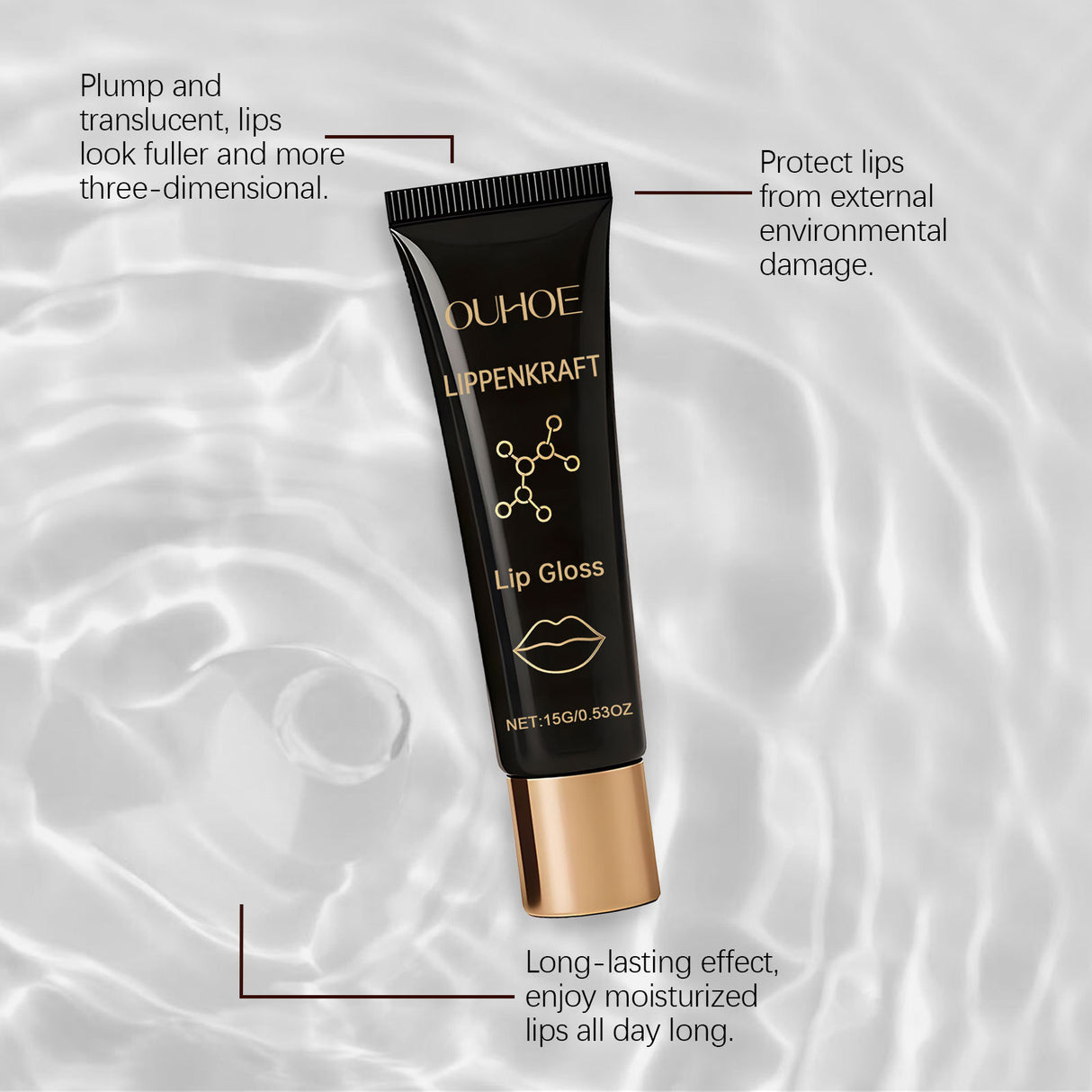 Brillo labial hidratante transparente de larga duración, reduce líneas finas, antisequedad, hidratante, brillo, voluminizador, lápiz labial suave, cuidado de belleza para labios.