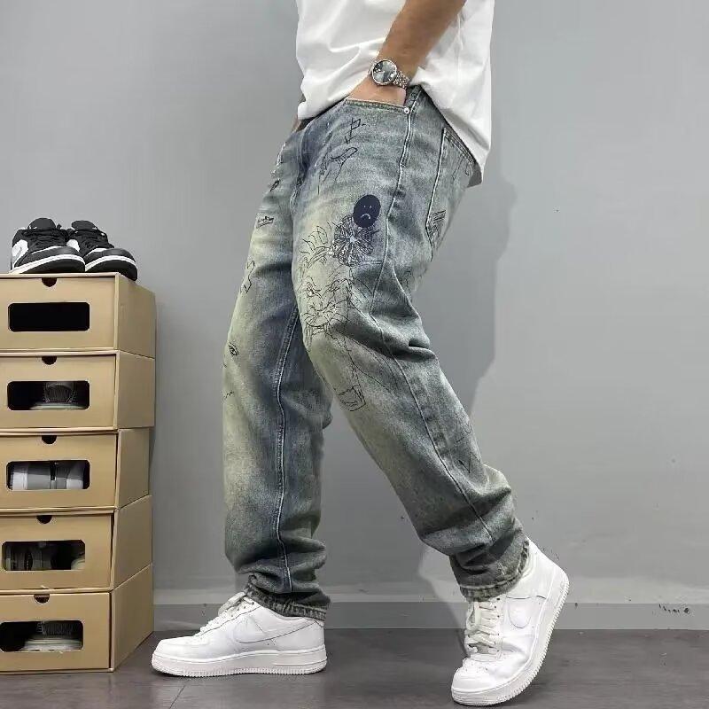 Personalized Letter Jeans Hip Hop Ins Trendy High Street - Lootquake