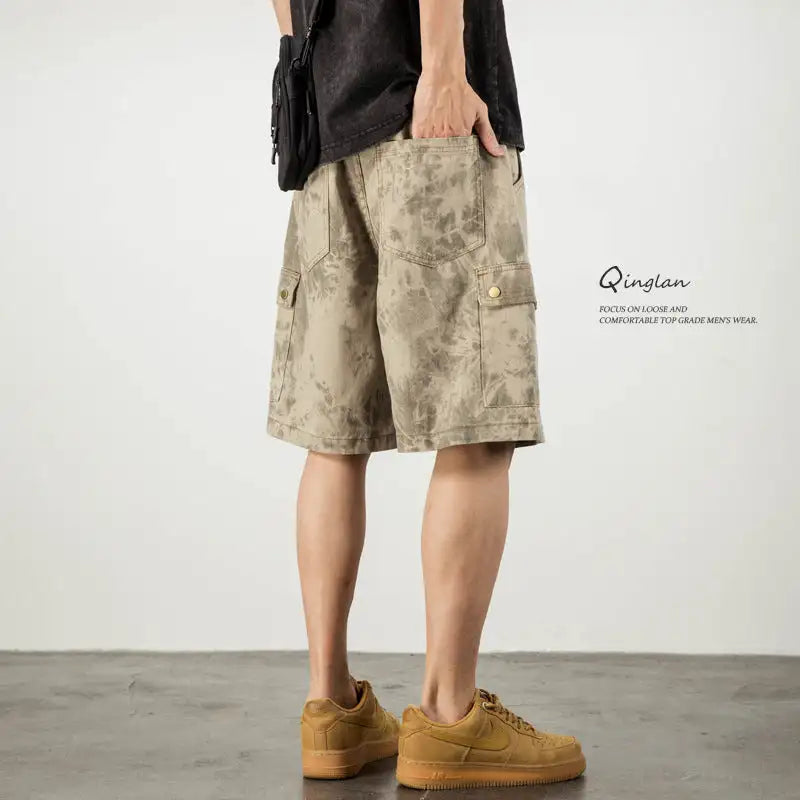 Men's Loose Desert Camouflage Denim Shorts - Lootquake