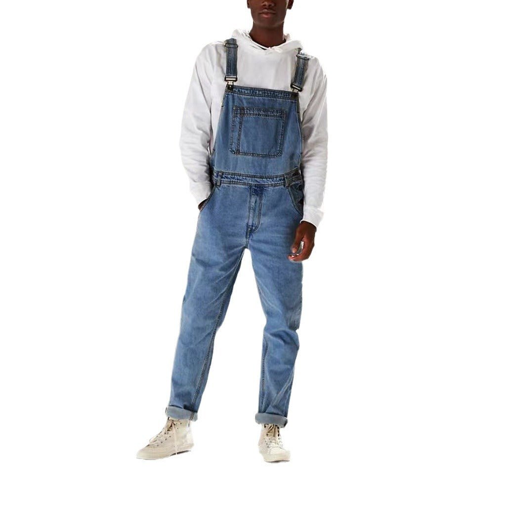 Suspender Pants Suspenders One-piece High Waist Men's Jeans - Lootquake