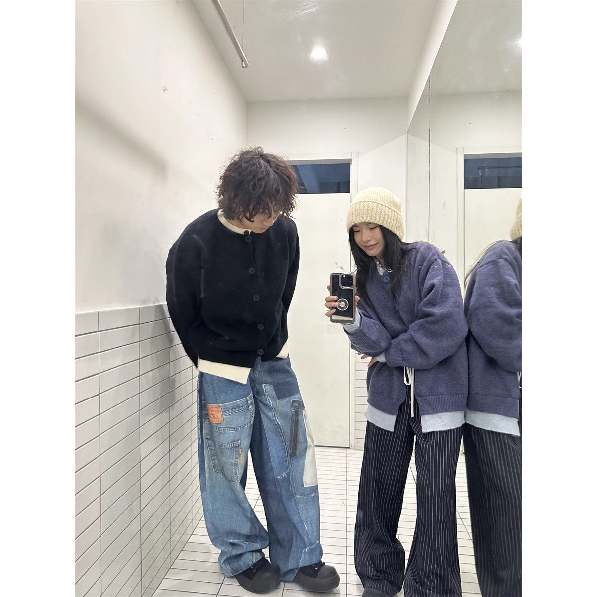 American Retro Independent Design Loose Straight Jeans Men - Lootquake