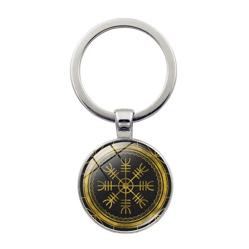Nordic Viking Compass Pattern Keychain Pendant - Lootquake