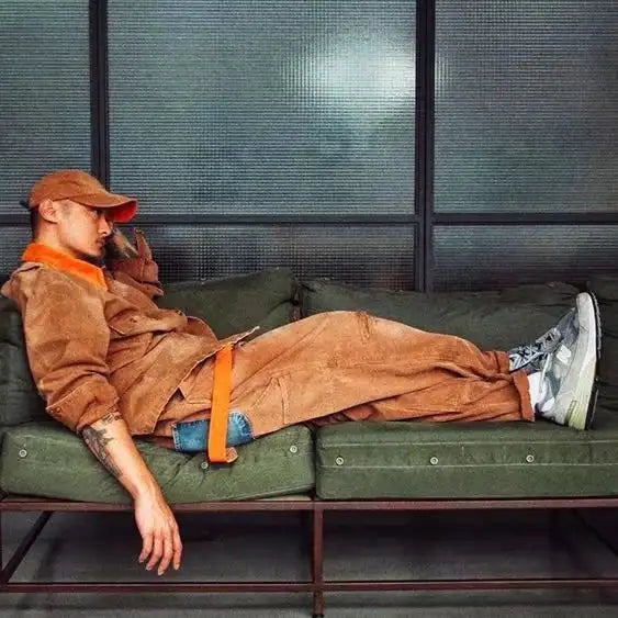 Fashion Men's Straight Cargo Suspender Jumpsuit - Lootquake