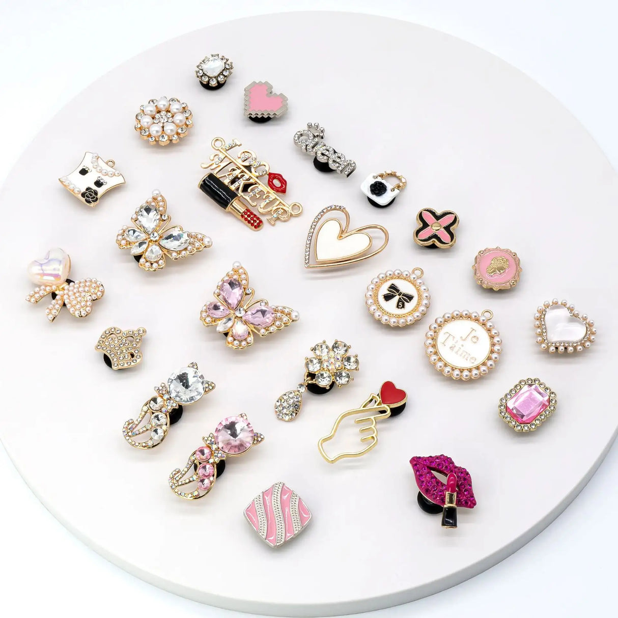 Metal Hole Shoes Flower Shoe Buckle Alloy Pearl - Lootquake