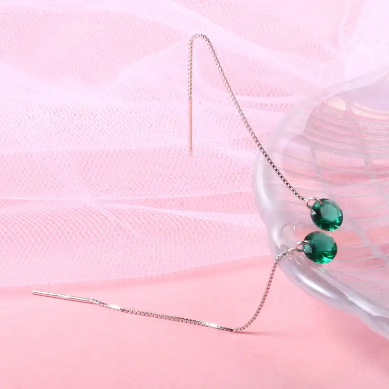 S925 Silver Crystal Zircon Earrings Love Red Diamond - Lootquake