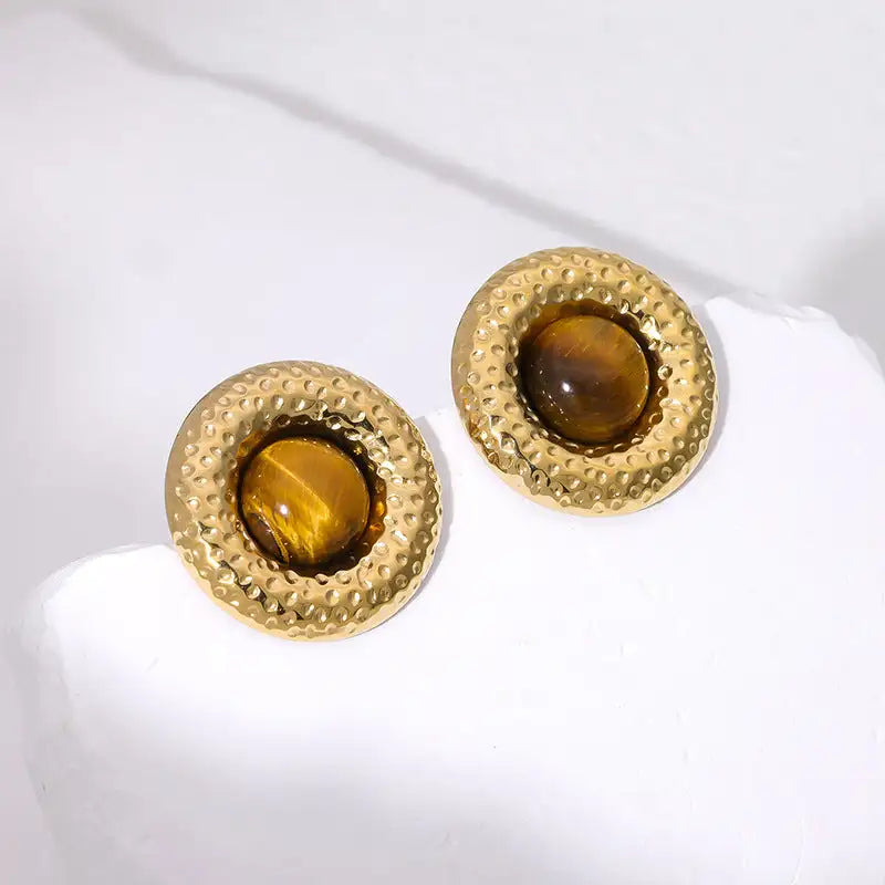 Simple Temperament Stainless Steel Studs 18K Gold Plating Does Not Fade