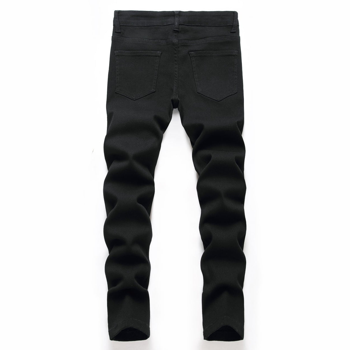 Men's Black Elastic Straight Jeans - Lootquake