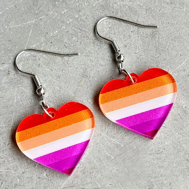 Rainbow Geometric Simple Multi-color Love Heart - Lootquake