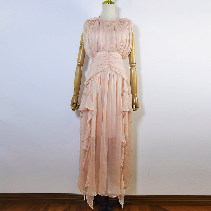 Vestido de gasa elegante y sexy francés nuevo