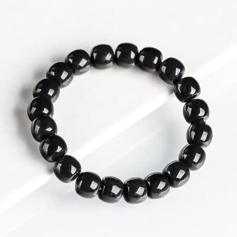 Women's Simple And Natural Hetian Dark Jade Bucket Bracelet - Lootquake