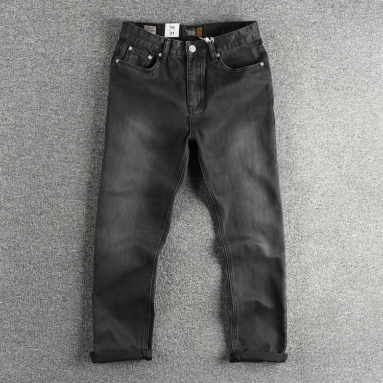 Fashion American Washed Black Gray Jeans Men - Lootquake