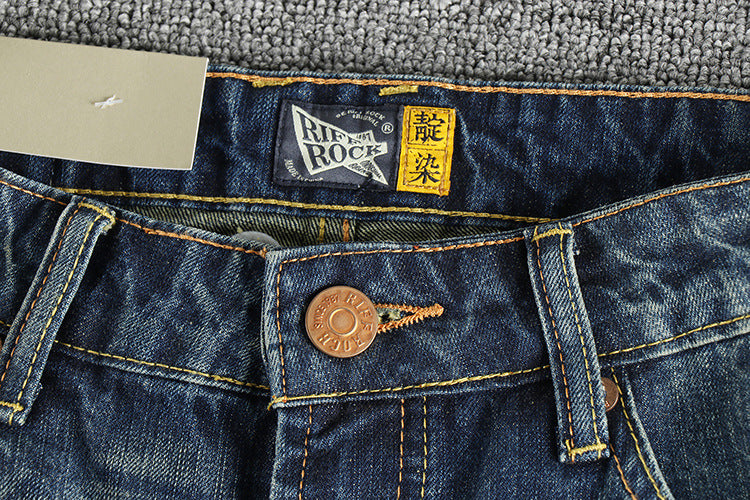 Men's Casual Retro Pocket Straight Jeans - Lootquake