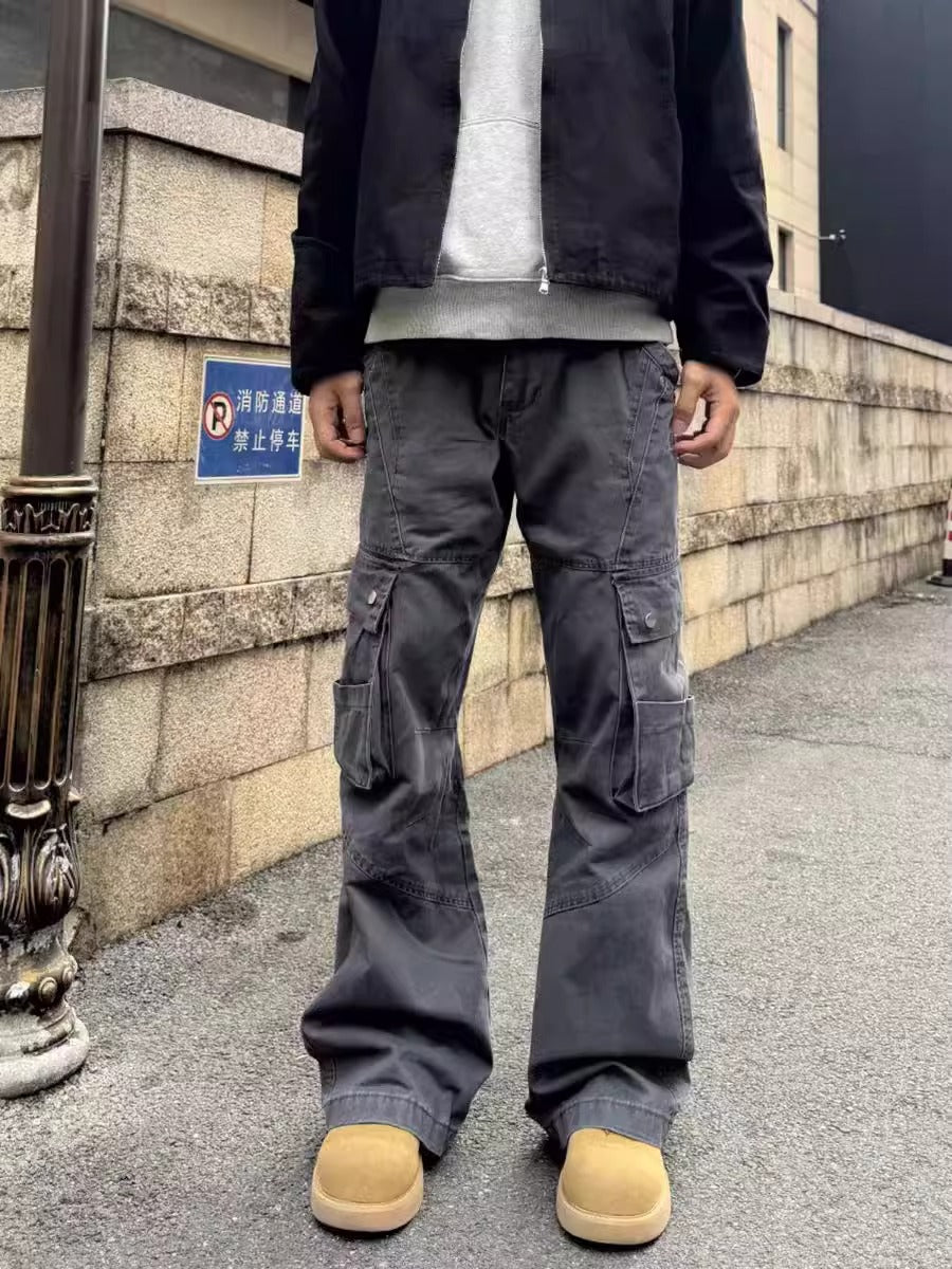 Retro Street Large Workwear With Pocket Casual Pants - Lootquake