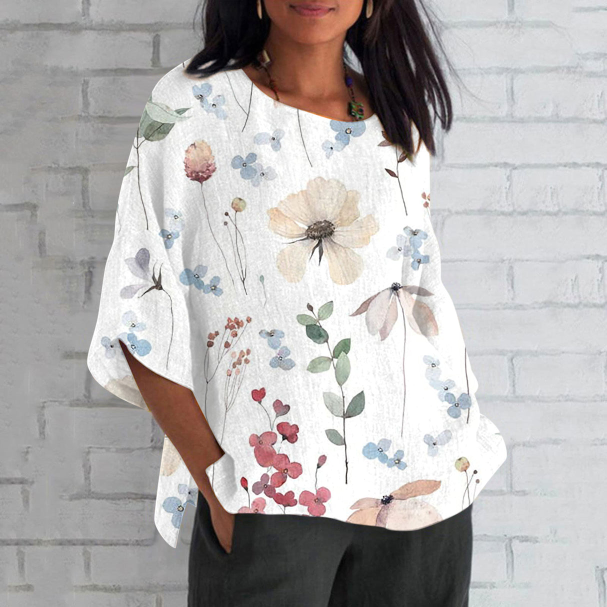 Camiseta de manga larga con estampado 3D para mujer