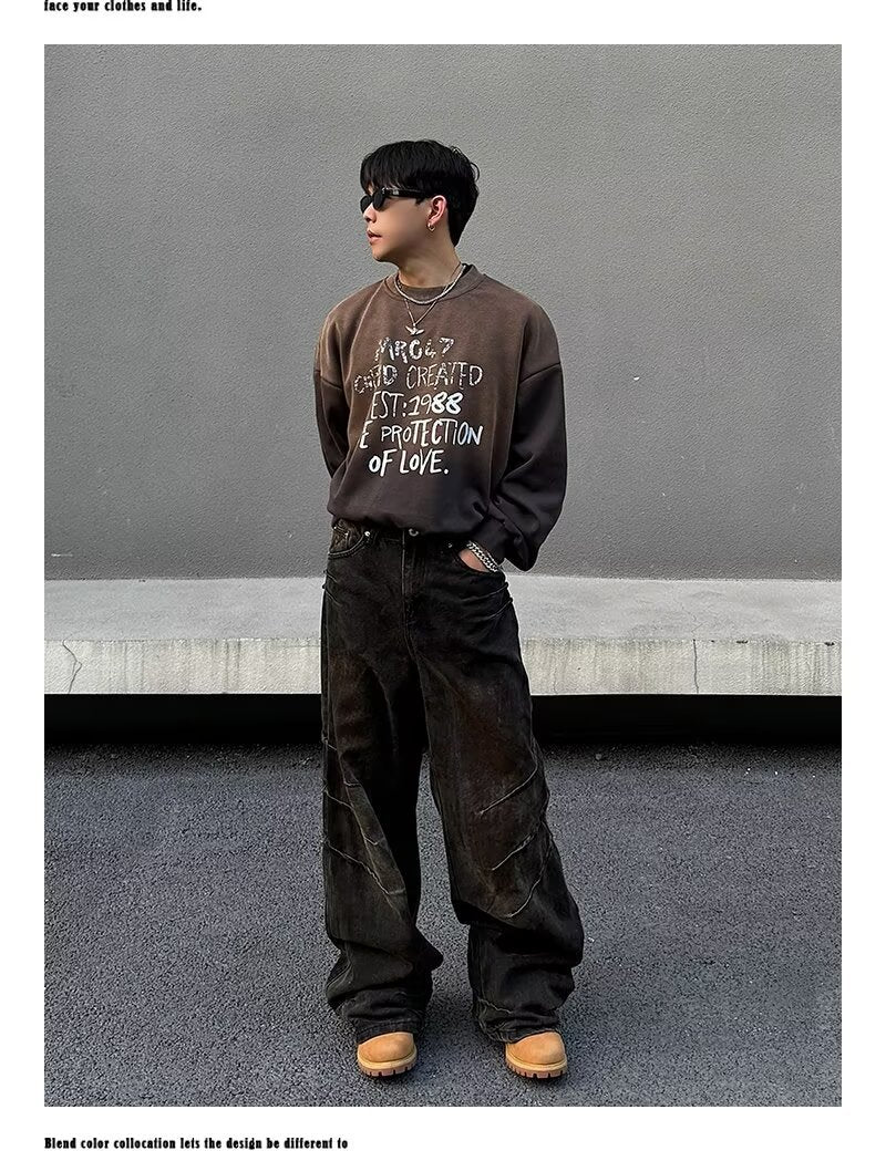 High Street Design Distressed And Dirty Waste-style Jeans For Men - Lootquake