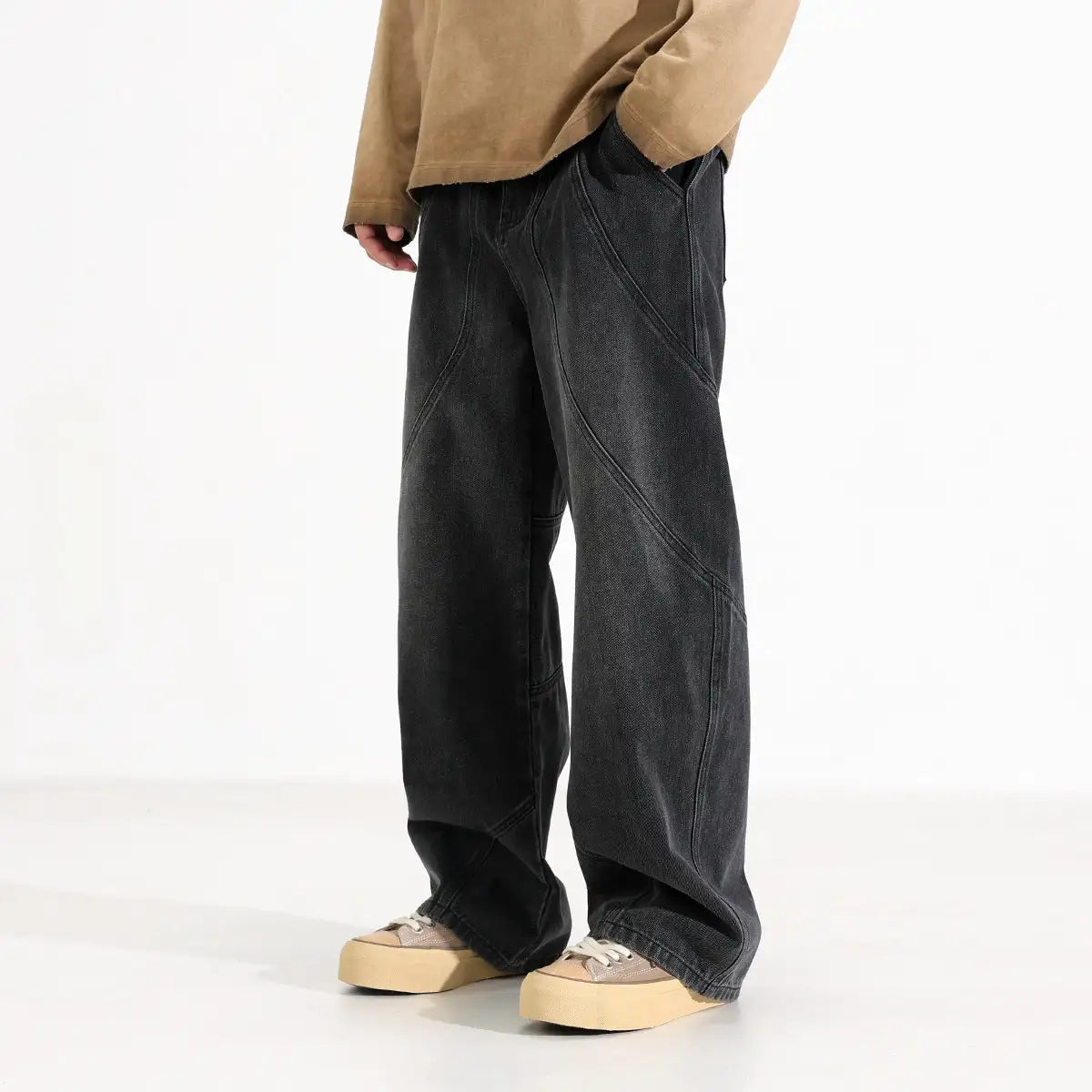 Trendy Washed Old Straight-leg Wide-leg Pants - Lootquake